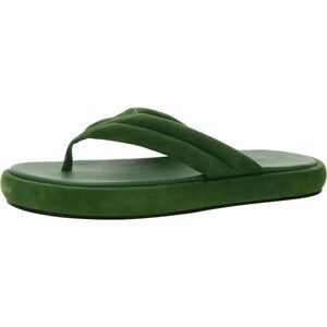 Free People Women's Wonderland Green Suede Thong Slide Sandals Shoes